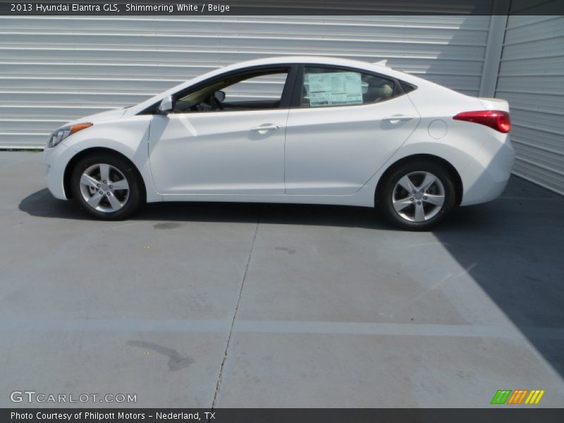 Shimmering White / Beige 2013 Hyundai Elantra GLS