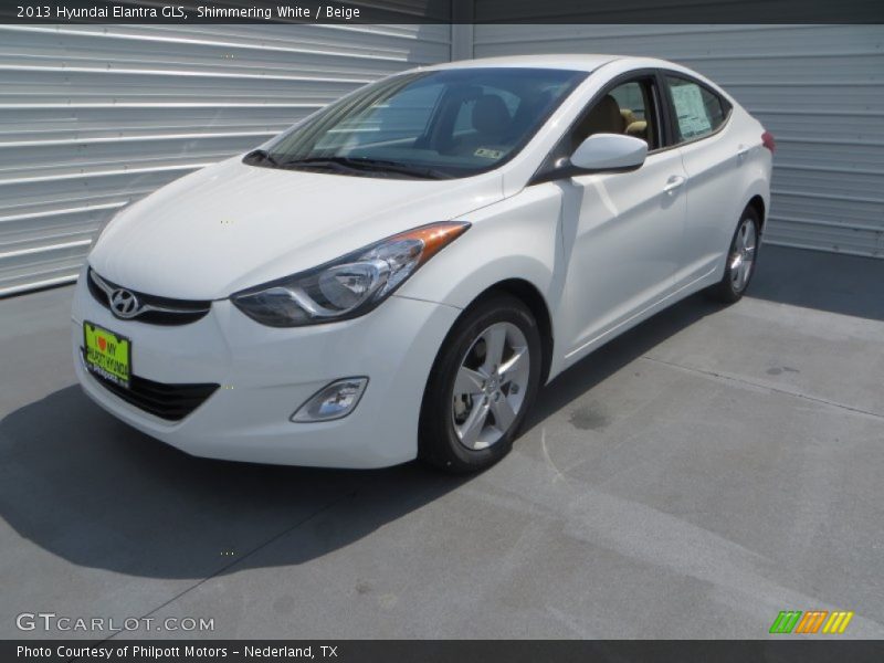 Shimmering White / Beige 2013 Hyundai Elantra GLS