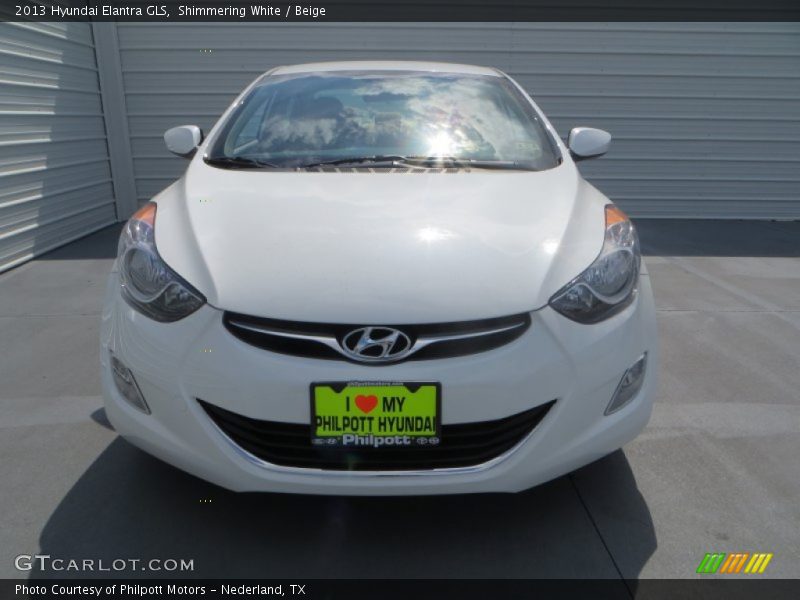 Shimmering White / Beige 2013 Hyundai Elantra GLS