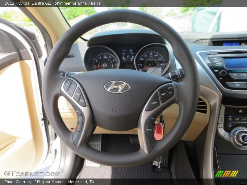 Shimmering White / Beige 2013 Hyundai Elantra GLS