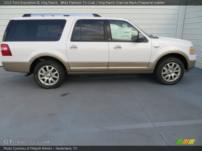 White Platinum Tri-Coat / King Ranch Charcoal Black/Chaparral Leather 2013 Ford Expedition EL King Ranch