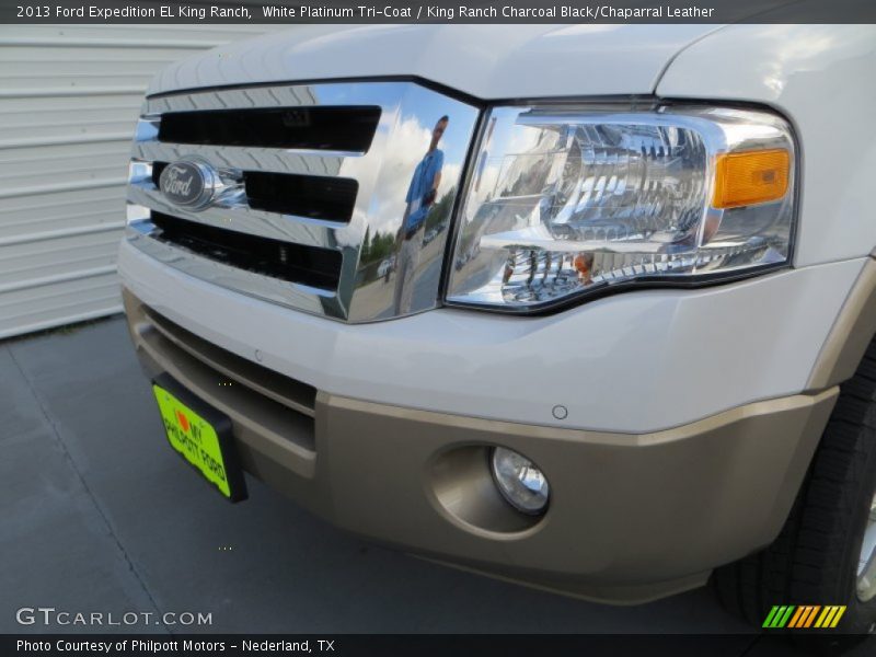 White Platinum Tri-Coat / King Ranch Charcoal Black/Chaparral Leather 2013 Ford Expedition EL King Ranch