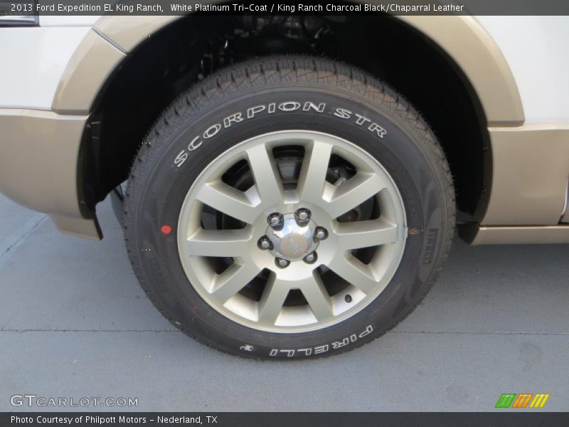 White Platinum Tri-Coat / King Ranch Charcoal Black/Chaparral Leather 2013 Ford Expedition EL King Ranch