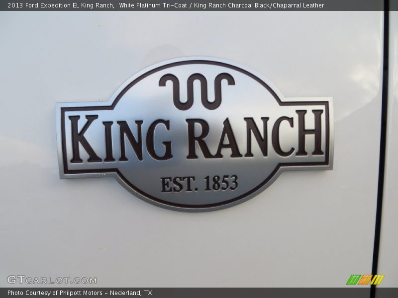 White Platinum Tri-Coat / King Ranch Charcoal Black/Chaparral Leather 2013 Ford Expedition EL King Ranch