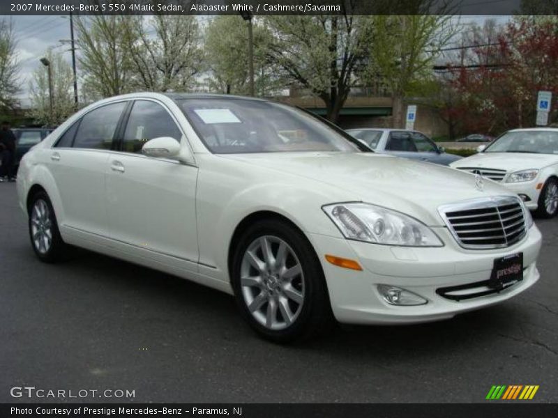 Alabaster White / Cashmere/Savanna 2007 Mercedes-Benz S 550 4Matic Sedan