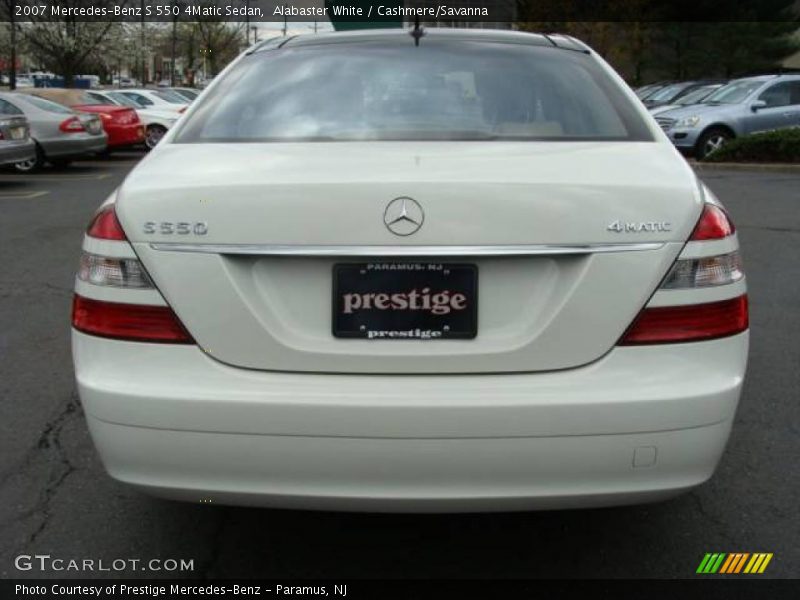 Alabaster White / Cashmere/Savanna 2007 Mercedes-Benz S 550 4Matic Sedan