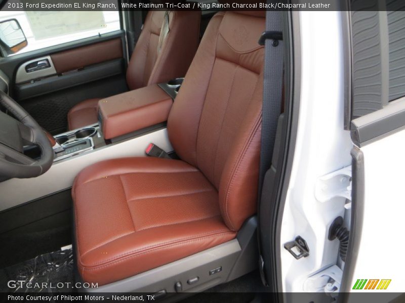 White Platinum Tri-Coat / King Ranch Charcoal Black/Chaparral Leather 2013 Ford Expedition EL King Ranch