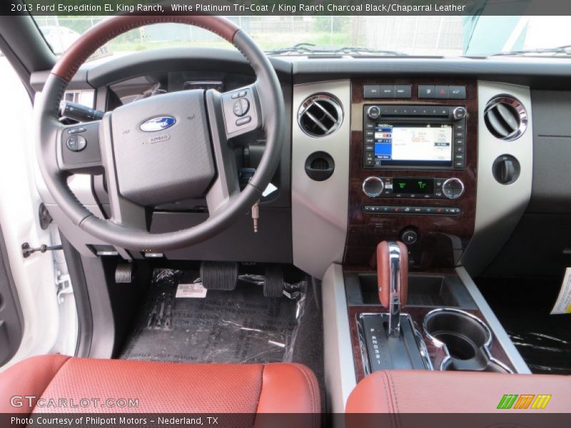 White Platinum Tri-Coat / King Ranch Charcoal Black/Chaparral Leather 2013 Ford Expedition EL King Ranch