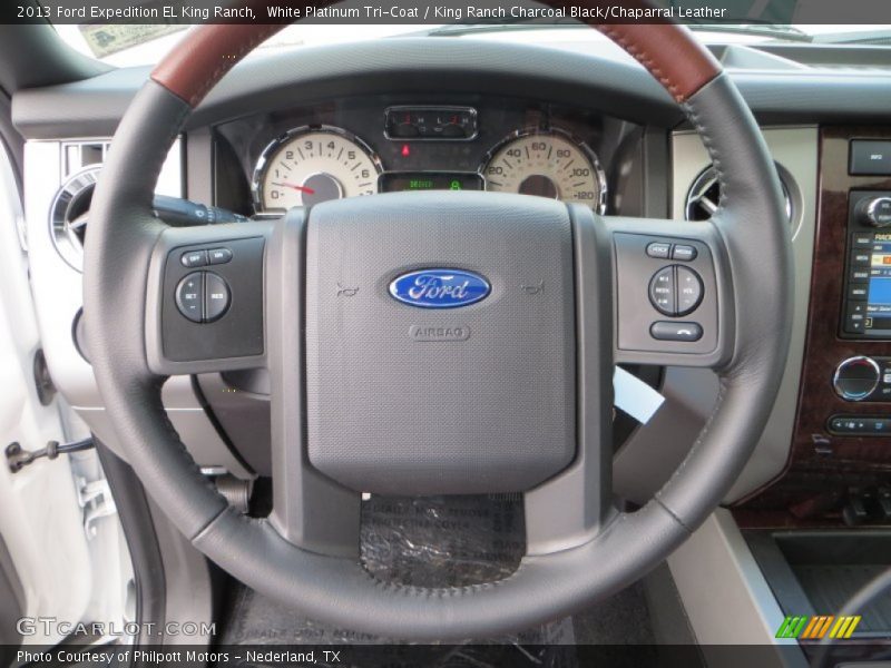 White Platinum Tri-Coat / King Ranch Charcoal Black/Chaparral Leather 2013 Ford Expedition EL King Ranch