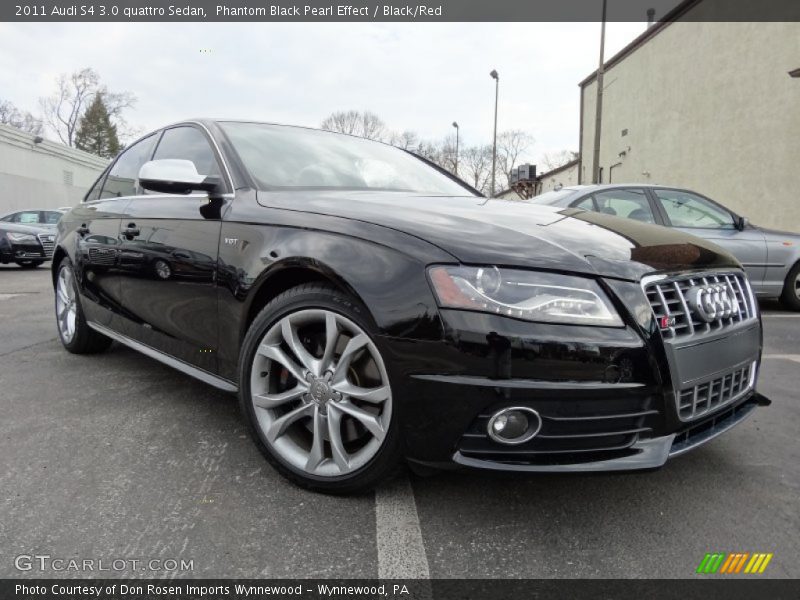 Phantom Black Pearl Effect / Black/Red 2011 Audi S4 3.0 quattro Sedan