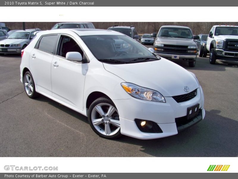 Super White / Dark Charcoal 2010 Toyota Matrix S