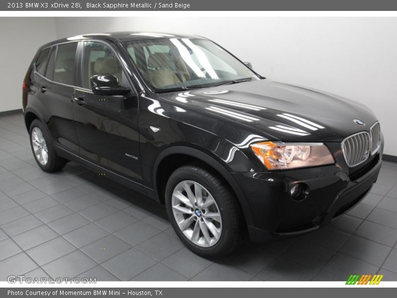 Black Sapphire Metallic / Sand Beige 2013 BMW X3 xDrive 28i