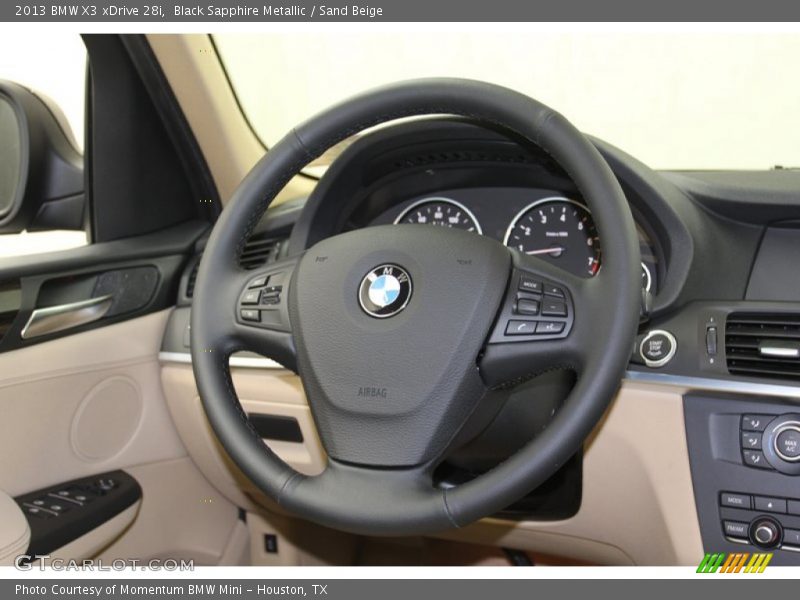 Black Sapphire Metallic / Sand Beige 2013 BMW X3 xDrive 28i
