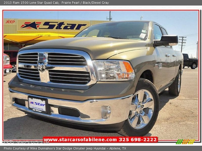 Prairie Pearl / Black/Diesel Gray 2013 Ram 1500 Lone Star Quad Cab