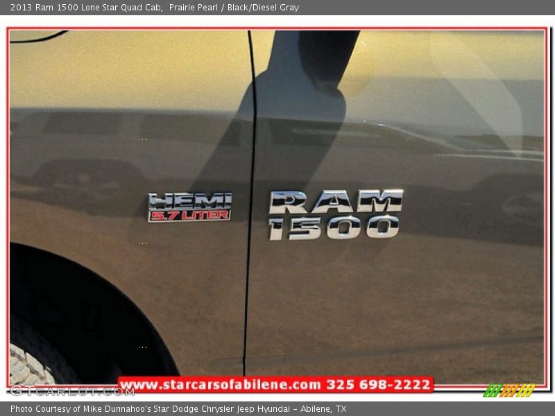Prairie Pearl / Black/Diesel Gray 2013 Ram 1500 Lone Star Quad Cab