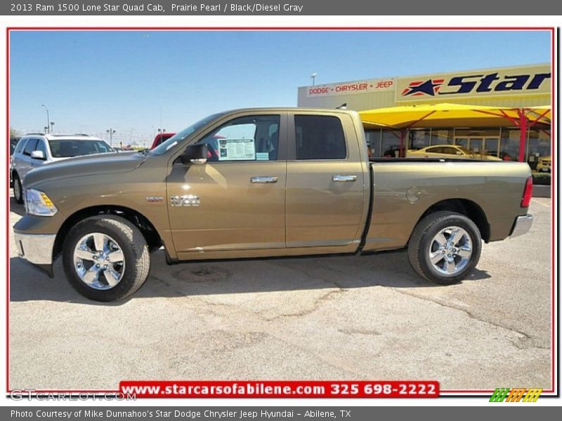 Prairie Pearl / Black/Diesel Gray 2013 Ram 1500 Lone Star Quad Cab