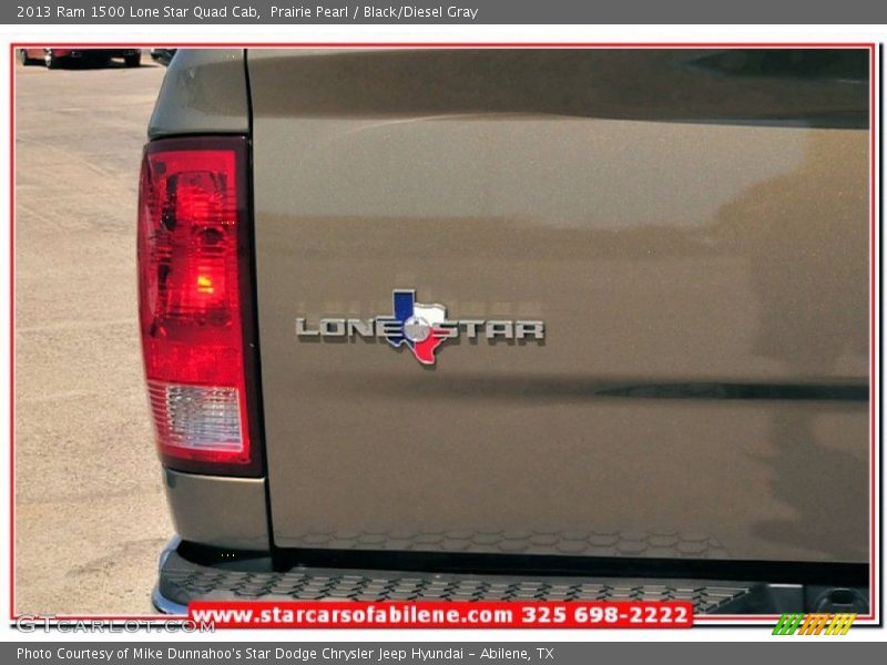 Prairie Pearl / Black/Diesel Gray 2013 Ram 1500 Lone Star Quad Cab