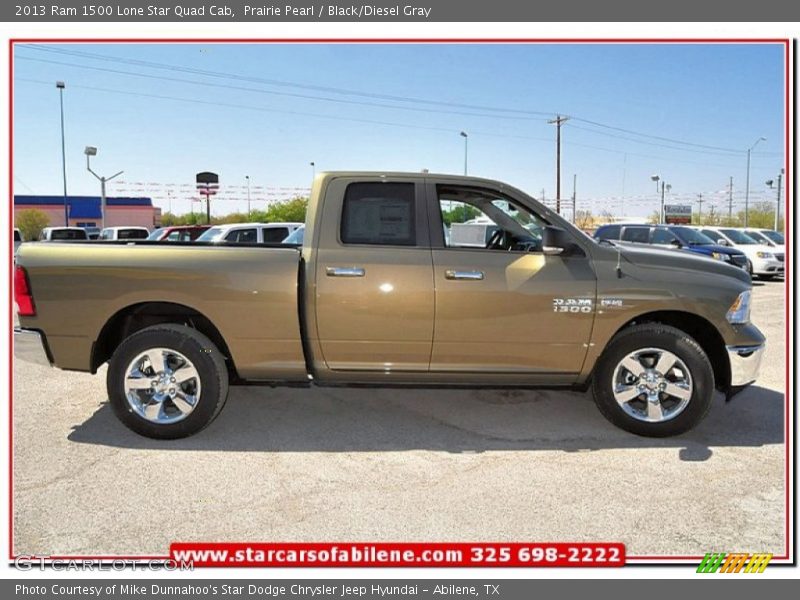 Prairie Pearl / Black/Diesel Gray 2013 Ram 1500 Lone Star Quad Cab