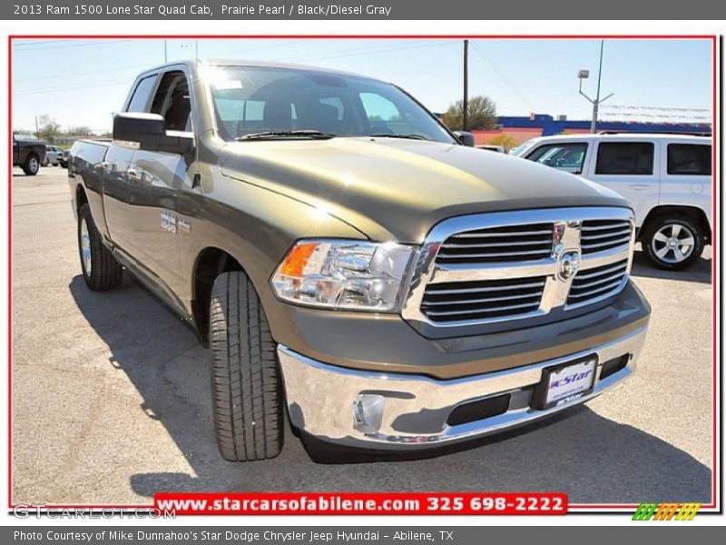 Prairie Pearl / Black/Diesel Gray 2013 Ram 1500 Lone Star Quad Cab