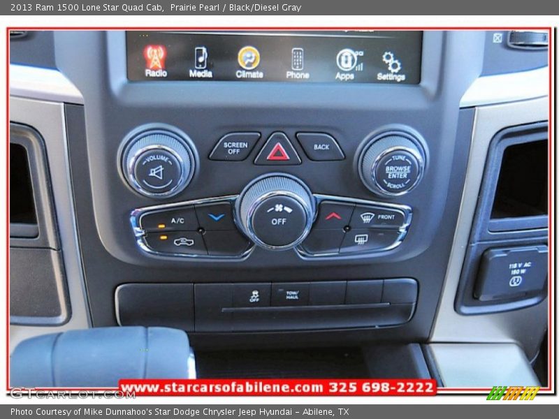 Prairie Pearl / Black/Diesel Gray 2013 Ram 1500 Lone Star Quad Cab