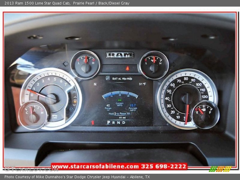 Prairie Pearl / Black/Diesel Gray 2013 Ram 1500 Lone Star Quad Cab