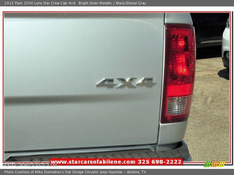 Bright Silver Metallic / Black/Diesel Gray 2013 Ram 1500 Lone Star Crew Cab 4x4