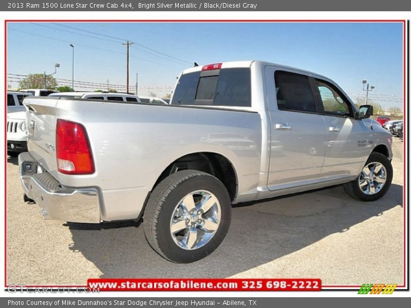 Bright Silver Metallic / Black/Diesel Gray 2013 Ram 1500 Lone Star Crew Cab 4x4