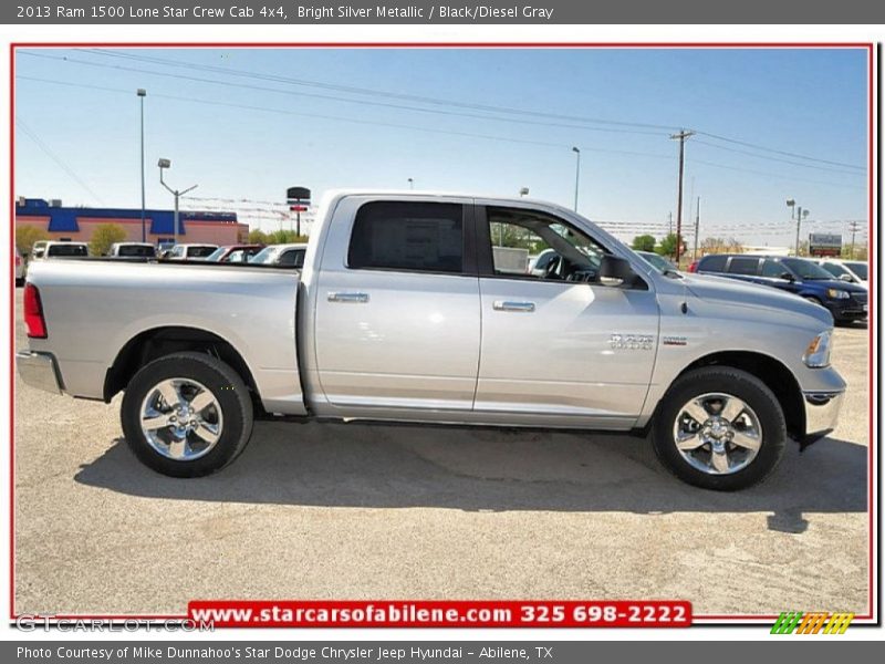 Bright Silver Metallic / Black/Diesel Gray 2013 Ram 1500 Lone Star Crew Cab 4x4