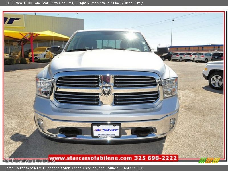 Bright Silver Metallic / Black/Diesel Gray 2013 Ram 1500 Lone Star Crew Cab 4x4