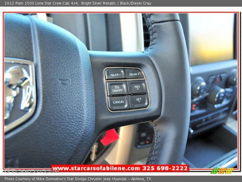 Bright Silver Metallic / Black/Diesel Gray 2013 Ram 1500 Lone Star Crew Cab 4x4