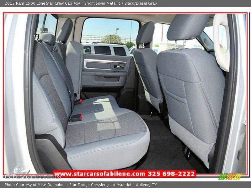 Bright Silver Metallic / Black/Diesel Gray 2013 Ram 1500 Lone Star Crew Cab 4x4