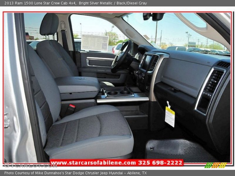 Bright Silver Metallic / Black/Diesel Gray 2013 Ram 1500 Lone Star Crew Cab 4x4