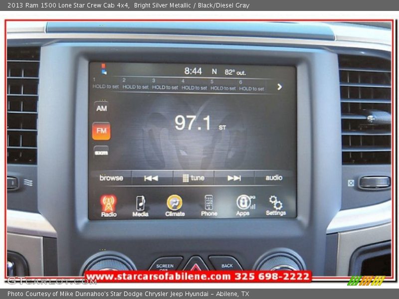Bright Silver Metallic / Black/Diesel Gray 2013 Ram 1500 Lone Star Crew Cab 4x4