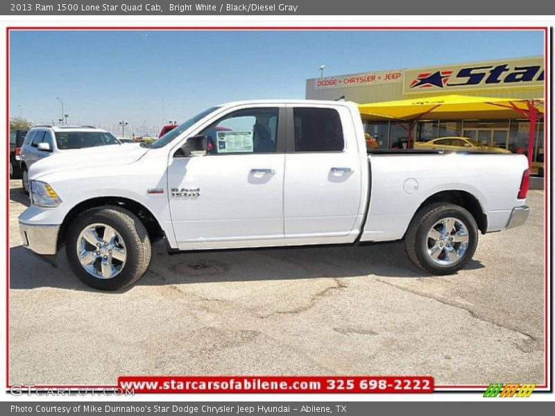 Bright White / Black/Diesel Gray 2013 Ram 1500 Lone Star Quad Cab