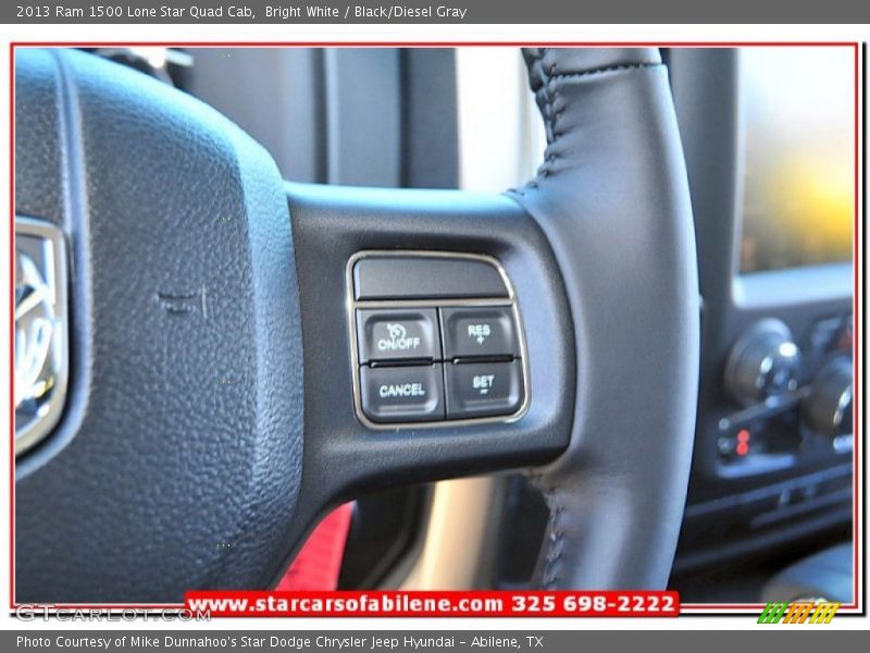 Bright White / Black/Diesel Gray 2013 Ram 1500 Lone Star Quad Cab