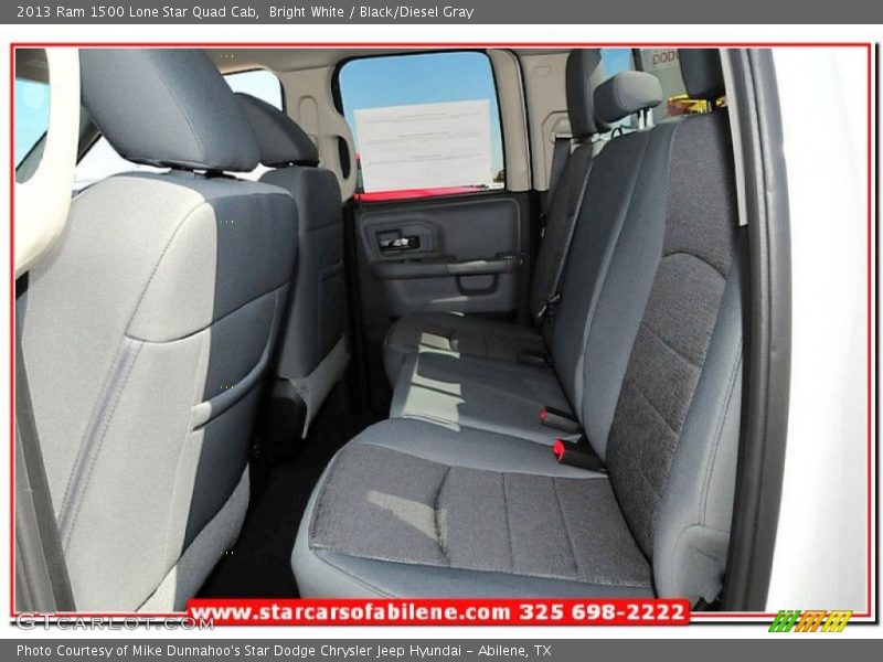 Bright White / Black/Diesel Gray 2013 Ram 1500 Lone Star Quad Cab