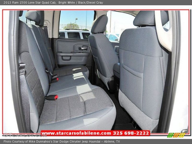 Bright White / Black/Diesel Gray 2013 Ram 1500 Lone Star Quad Cab