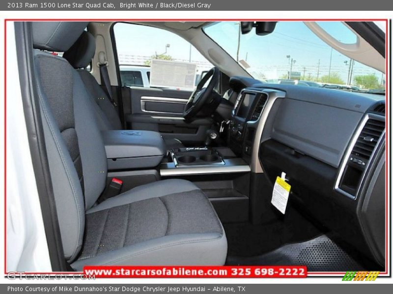 Bright White / Black/Diesel Gray 2013 Ram 1500 Lone Star Quad Cab