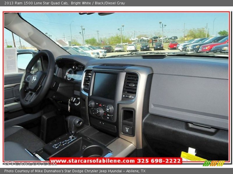 Bright White / Black/Diesel Gray 2013 Ram 1500 Lone Star Quad Cab