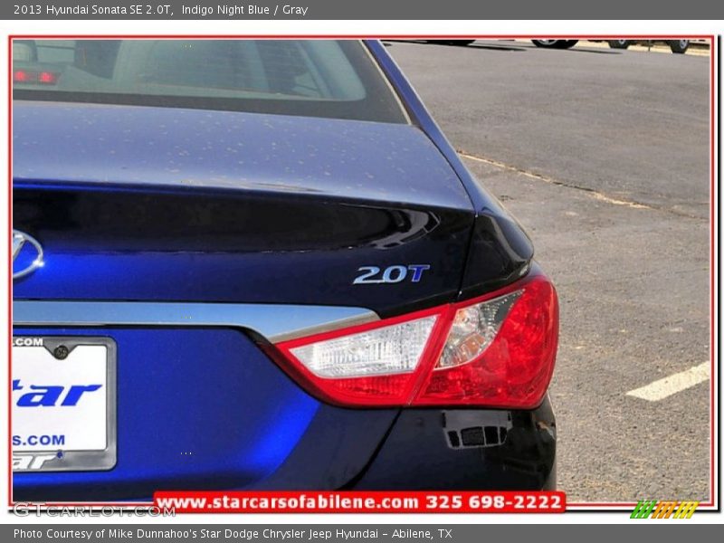 Indigo Night Blue / Gray 2013 Hyundai Sonata SE 2.0T