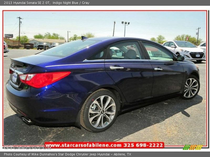Indigo Night Blue / Gray 2013 Hyundai Sonata SE 2.0T