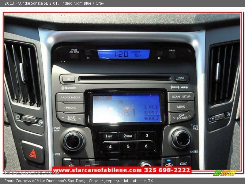 Indigo Night Blue / Gray 2013 Hyundai Sonata SE 2.0T
