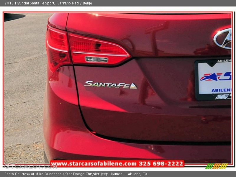 Serrano Red / Beige 2013 Hyundai Santa Fe Sport