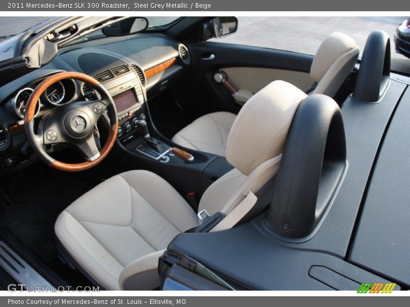 Steel Grey Metallic / Beige 2011 Mercedes-Benz SLK 300 Roadster