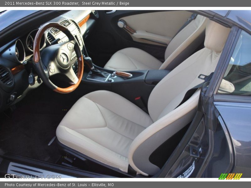 Steel Grey Metallic / Beige 2011 Mercedes-Benz SLK 300 Roadster