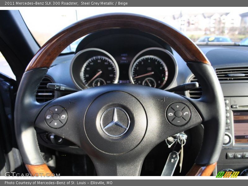 Steel Grey Metallic / Beige 2011 Mercedes-Benz SLK 300 Roadster