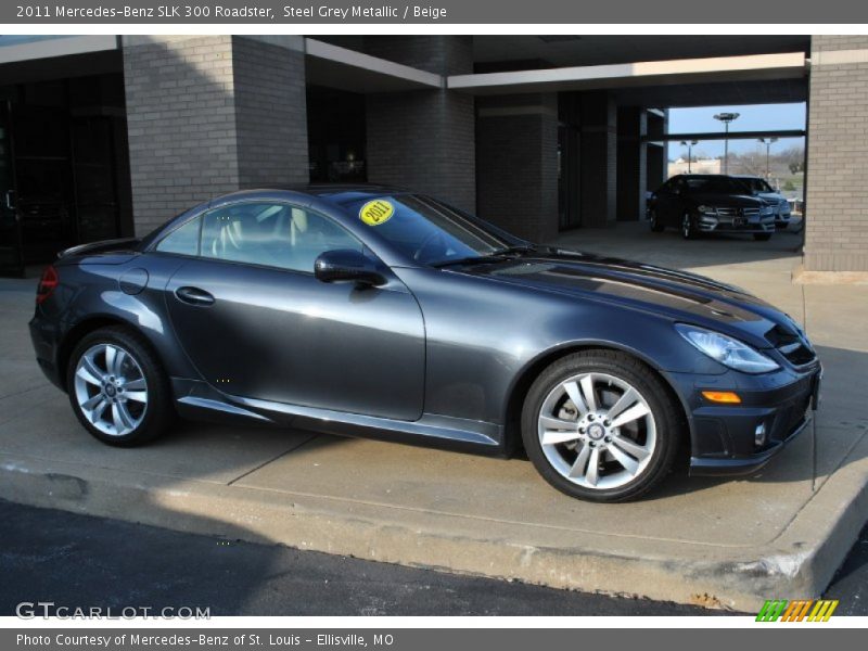 Steel Grey Metallic / Beige 2011 Mercedes-Benz SLK 300 Roadster