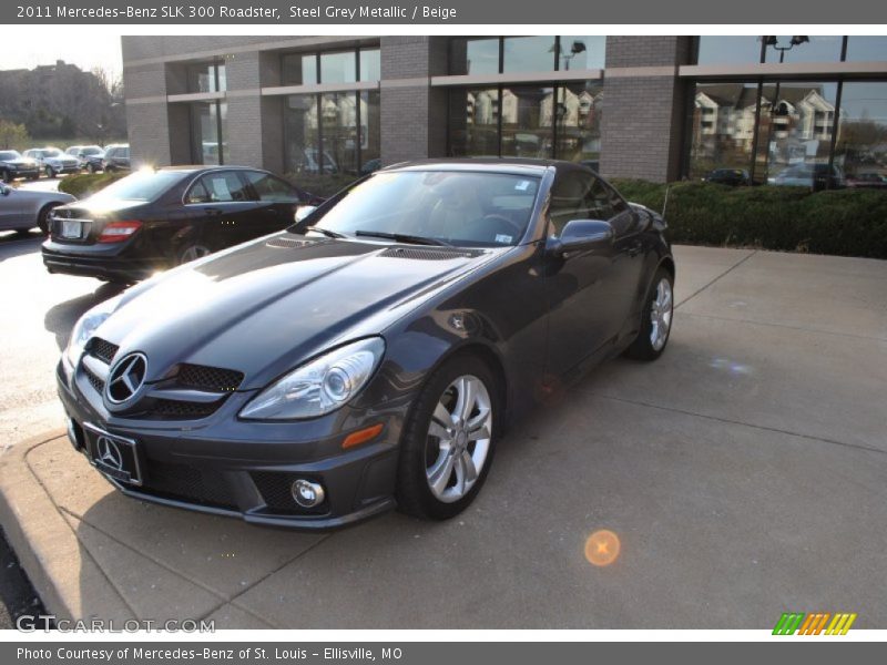 Steel Grey Metallic / Beige 2011 Mercedes-Benz SLK 300 Roadster
