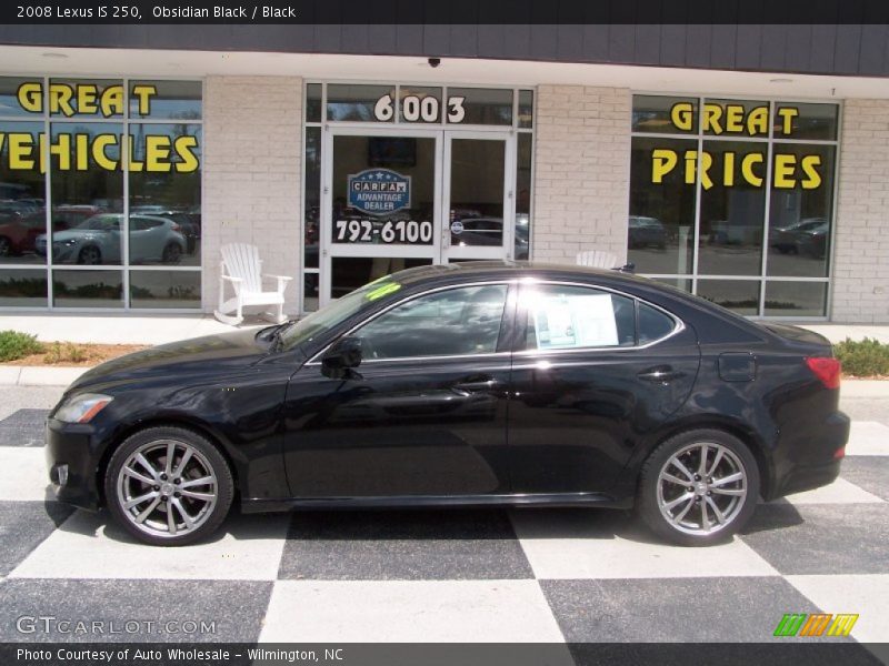 Obsidian Black / Black 2008 Lexus IS 250