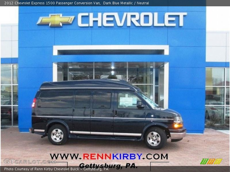 Dark Blue Metallic / Neutral 2012 Chevrolet Express 1500 Passenger Conversion Van